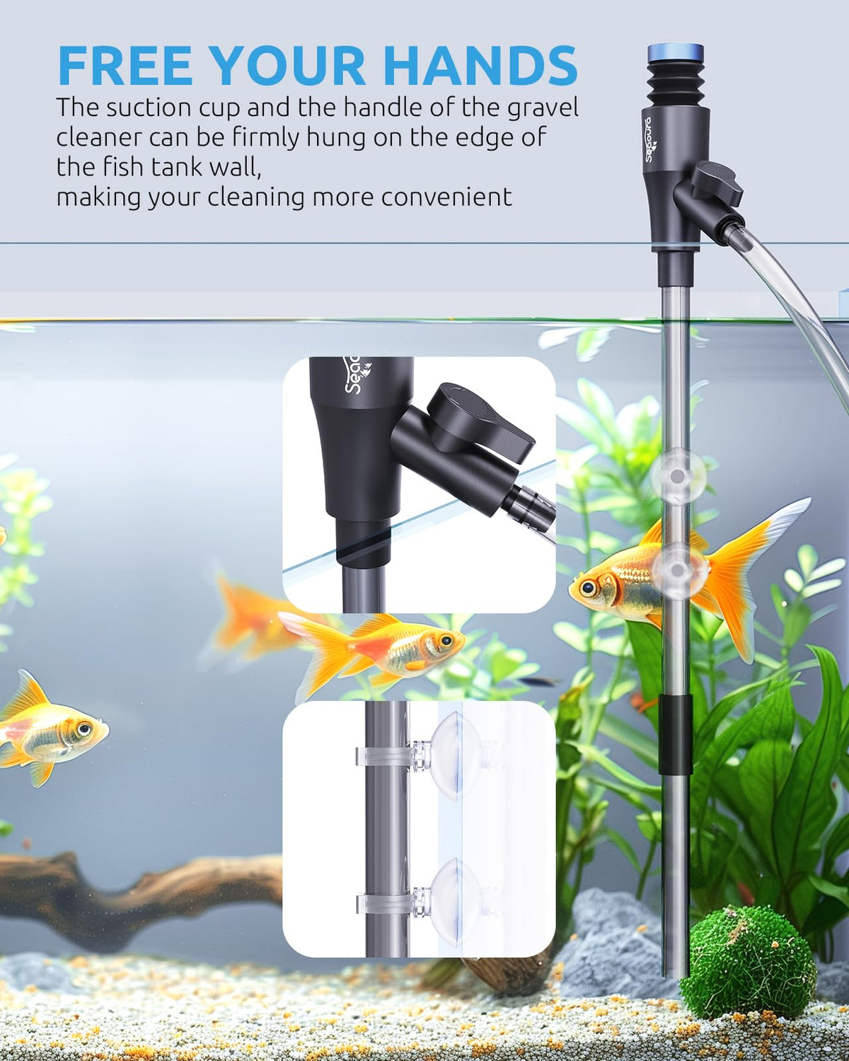 Aquarium Gravel Siphon Vacuum up to 50 Gal D702052