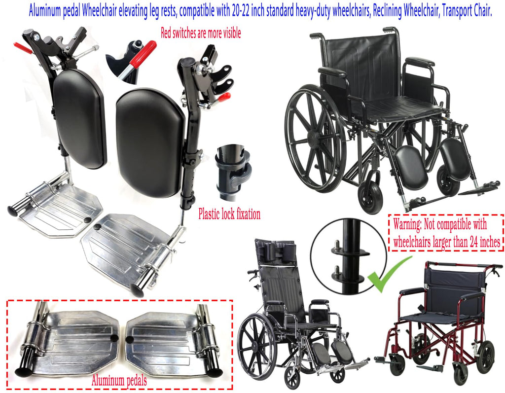 Heavy Duty Wheelchair Elevating Leg Rest with Calf Pad, Black O365896