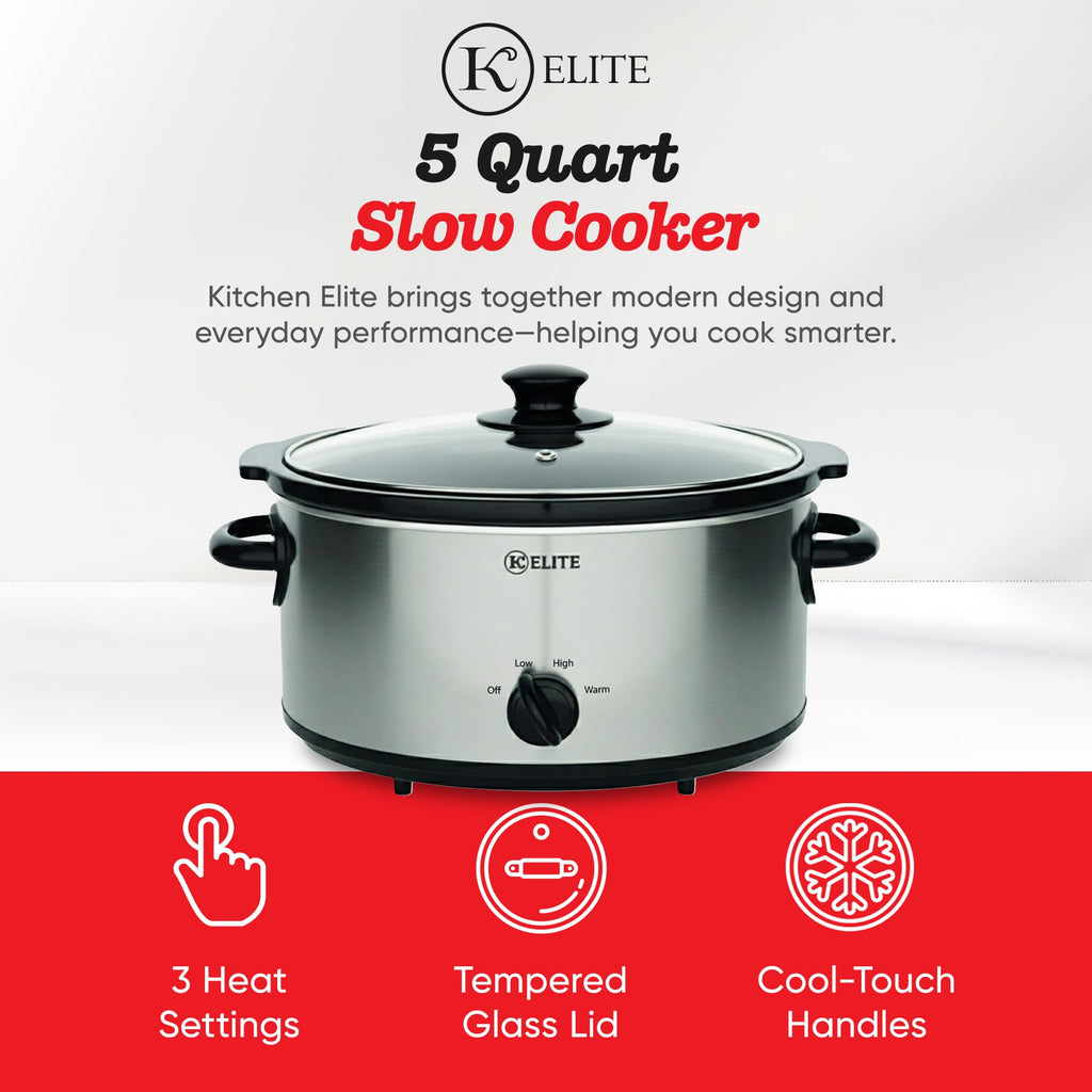 Stainless Steel 5 Quart Slow Cooker H18970