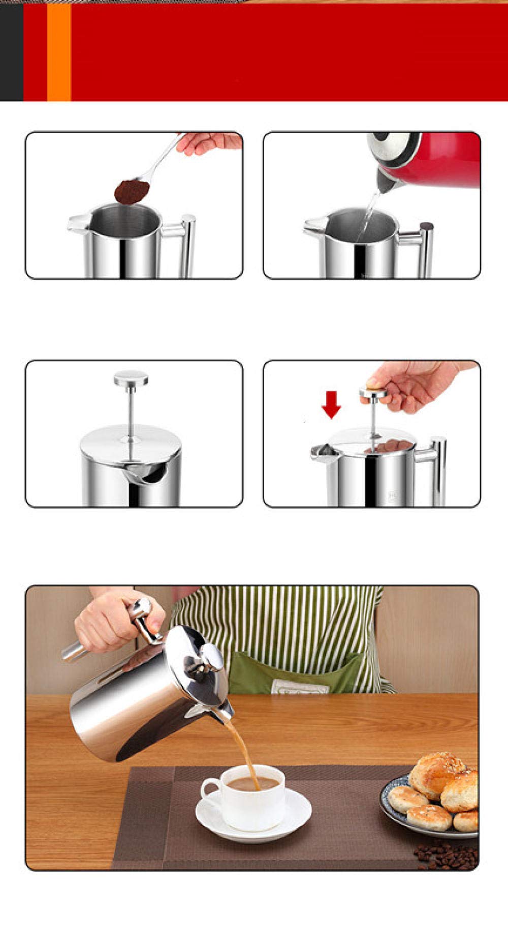 Coffee Maker Filter Press Pot 1L H995690