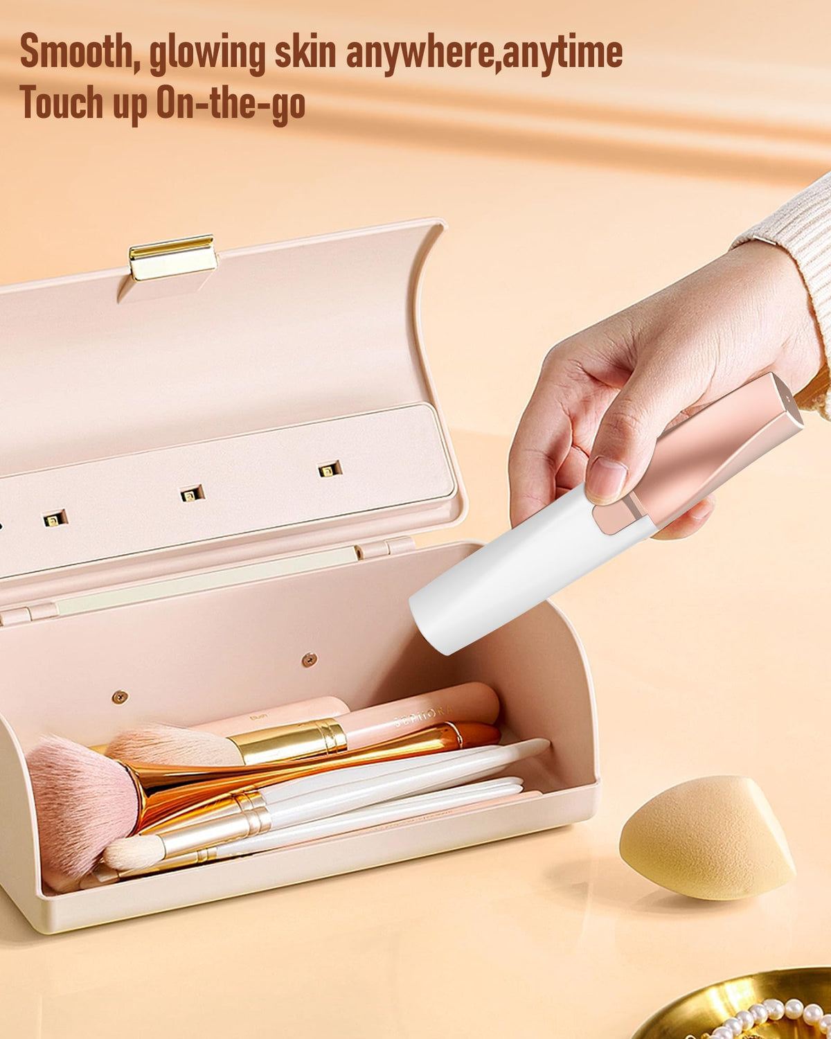 2 in 1 Rechargeable Eyebrow Trimmer Facial Hair Remover with LED Light P626365