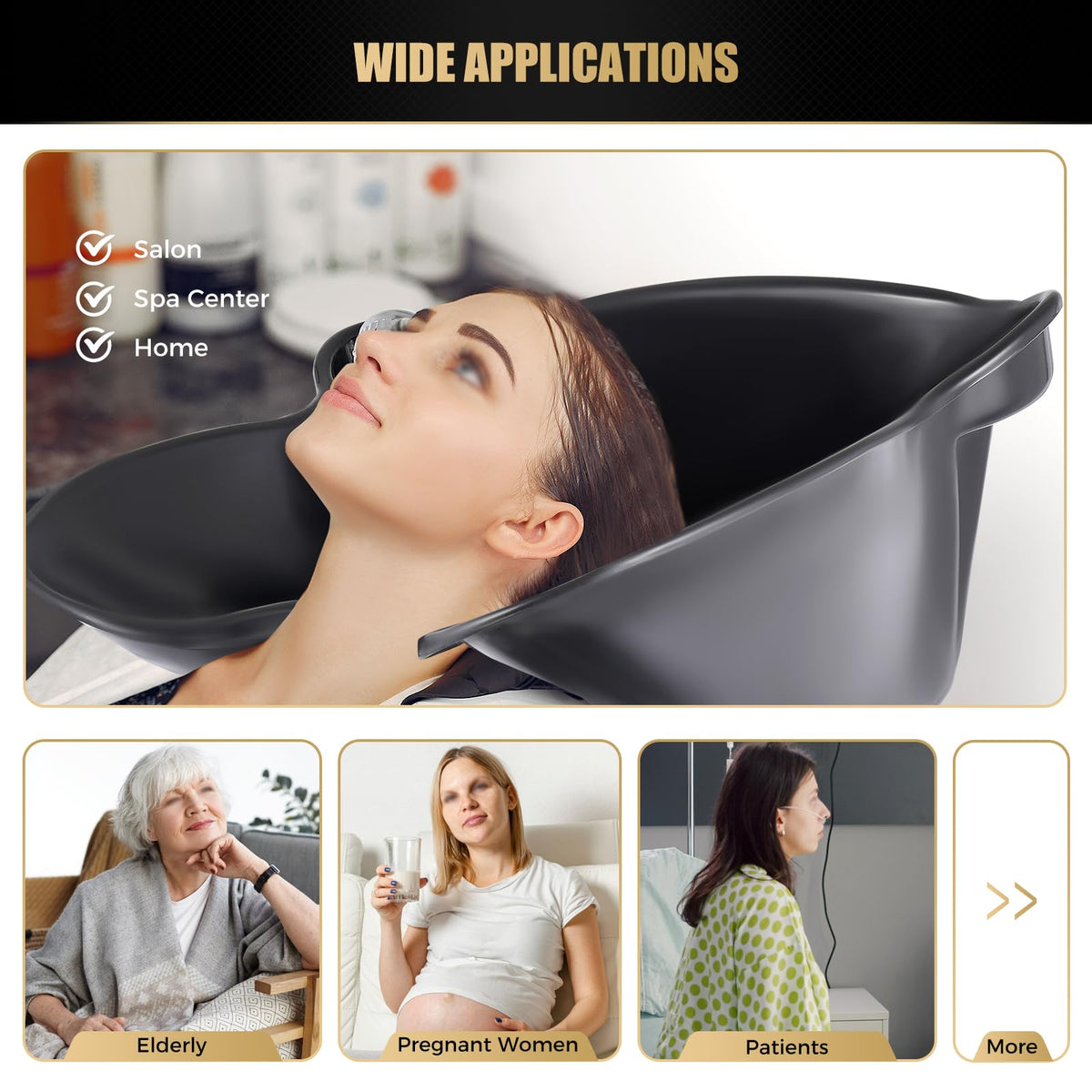 Portable Shampoo Bowl with Electric Pump, 2.64 Gallons, Height Adjustable P38234