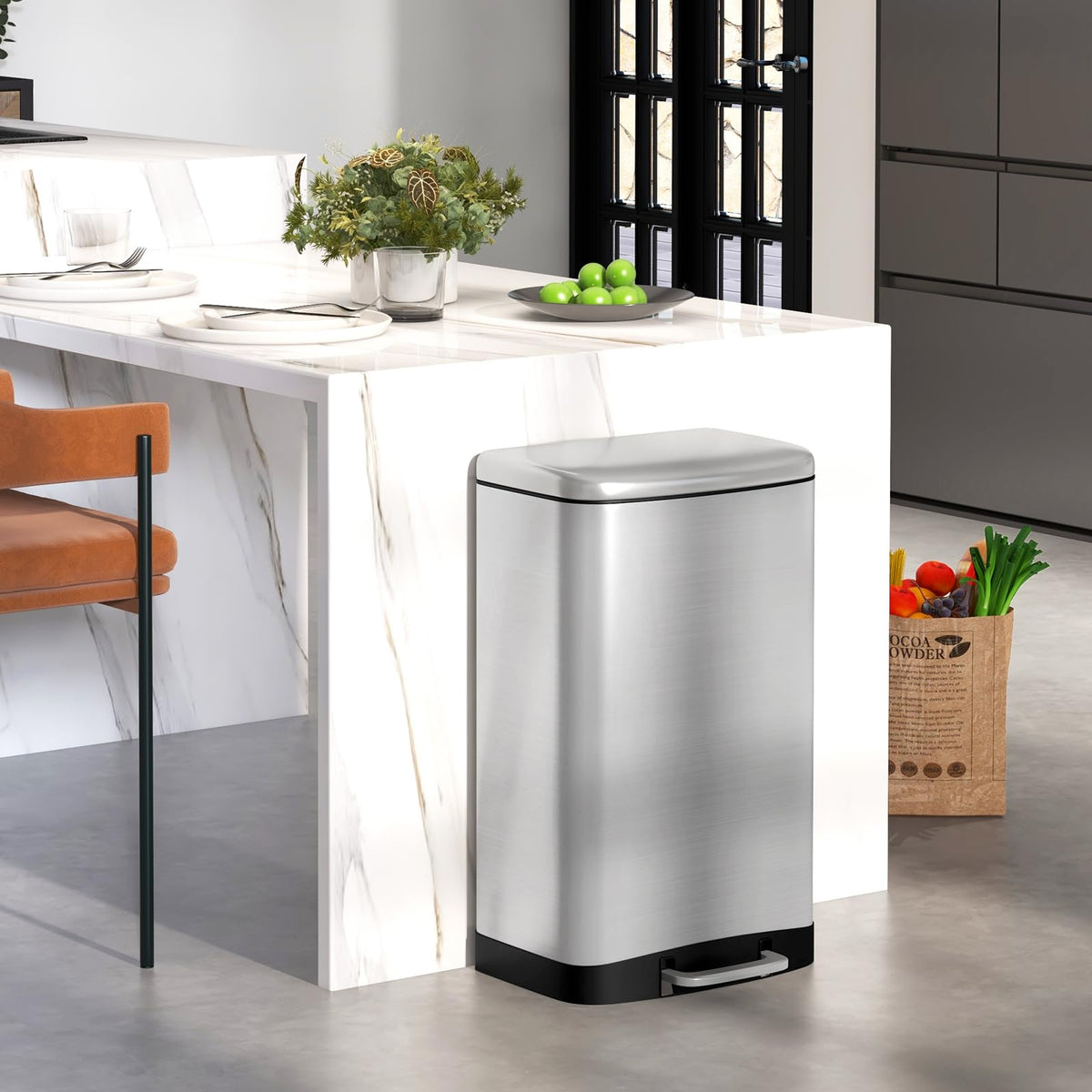 13.2 Gal Stainless Steel Step-on Trash Can Y926