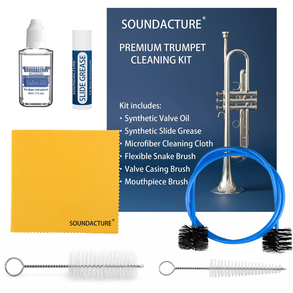 Trumpet Cleaning Kit with Valve Oil, Slide Grease, Brushes & Cloth A153023