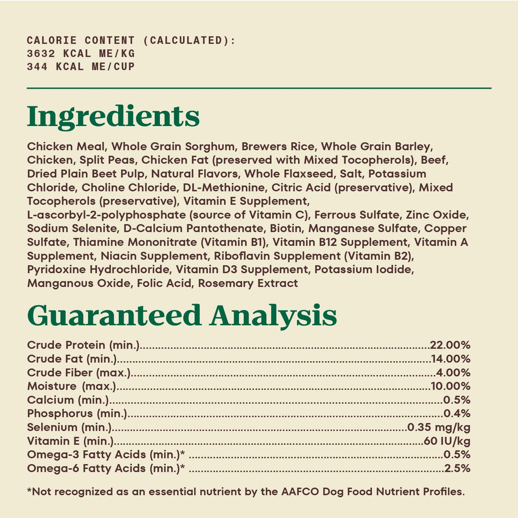 Natural Dry Dog Food Farm-Raised Beef 25 lb T995