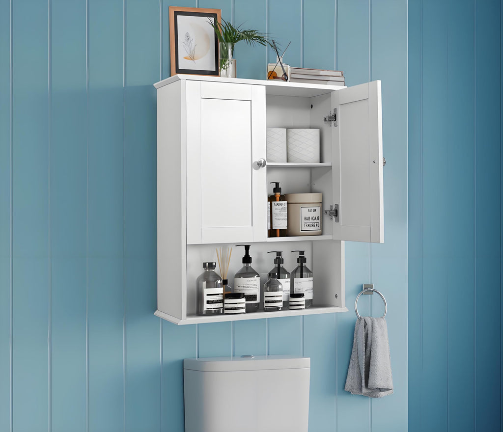 White 20x28 Inch Wall Mounted Bathroom Cabinet with Adjustable Shelf K406088