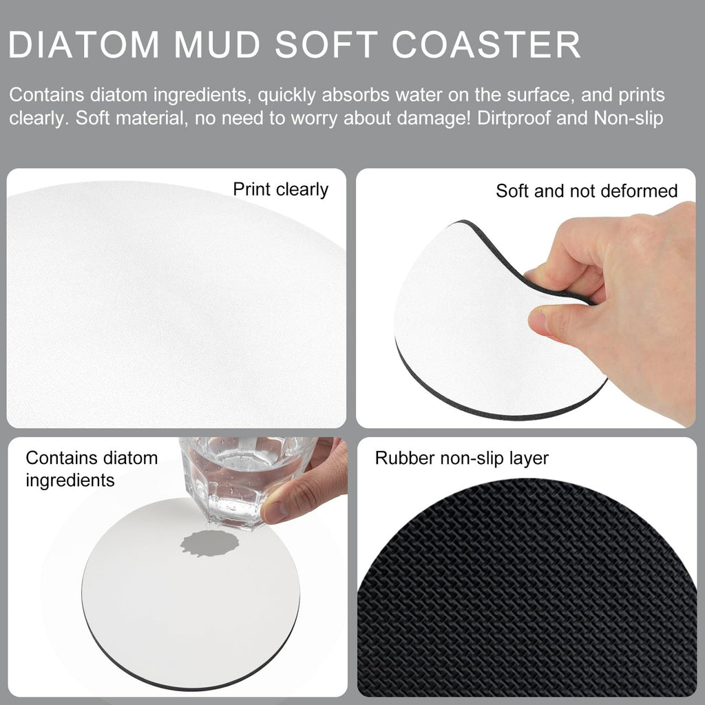 Black Grey Absorbent Coasters Set of 4 N88505