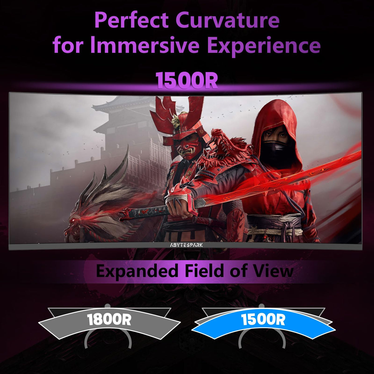 34 Inch Curved Ultra Wide WQHD Gaming Monitor 165Hz 1ms HDR400 D526