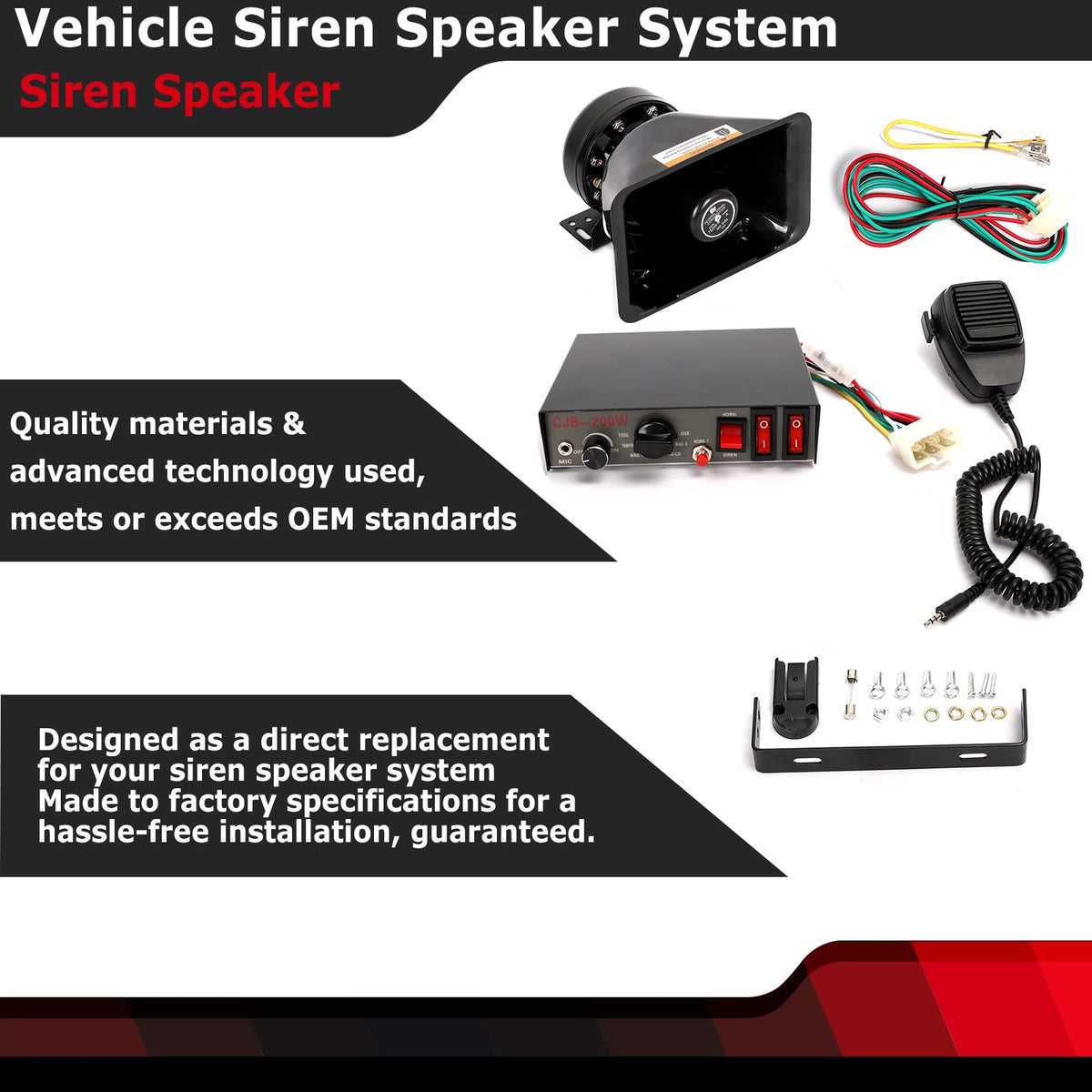 100W Wired Handheld Microphone Loudspeaker D60908