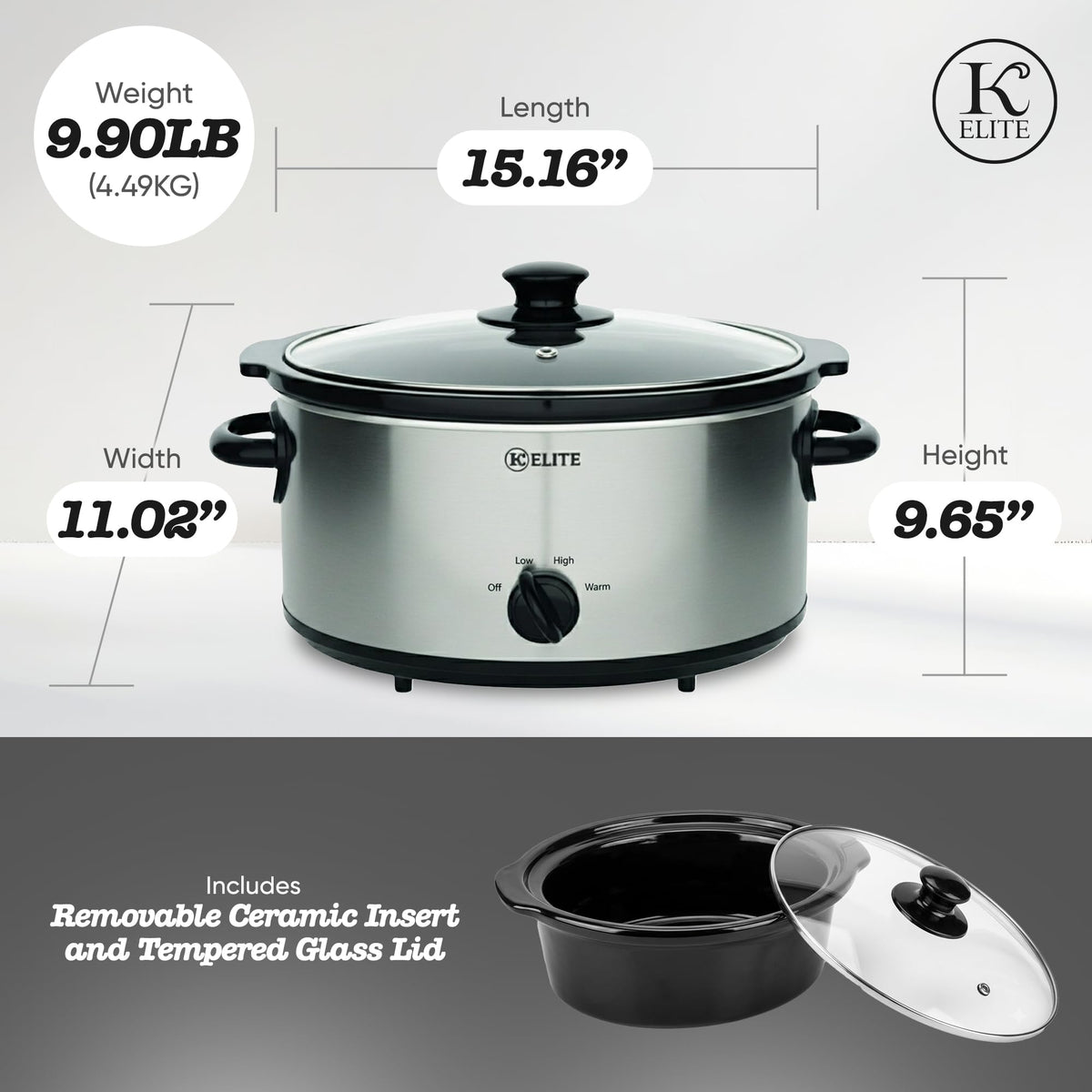Stainless Steel 5 Quart Slow Cooker H18970