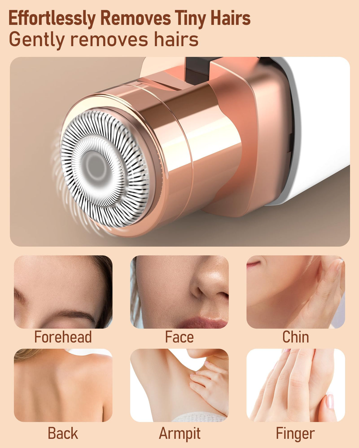 2 in 1 Rechargeable Eyebrow Trimmer Facial Hair Remover with LED Light P626365