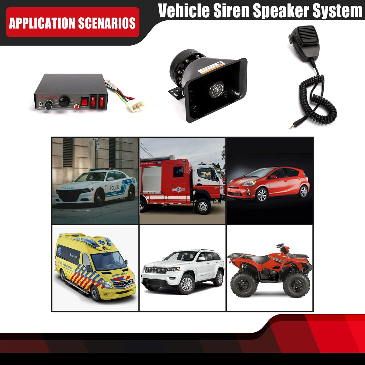 100W Wired Handheld Microphone Loudspeaker D60908