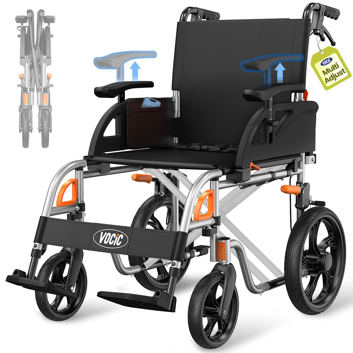 Lightweight Foldable Transport Wheelchair M6754