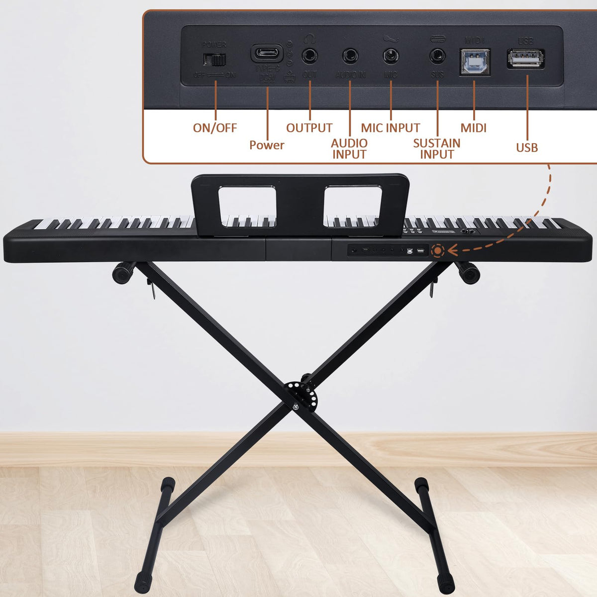 88 Key Electric Digital Piano with Semi Weighted Keys I137