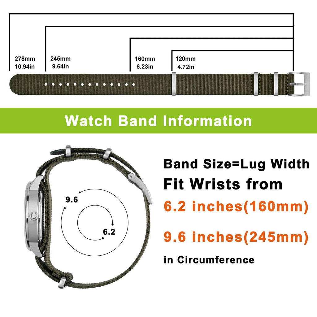 16mm 18mm 20mm 22mm Nylon Watch Bands P80370