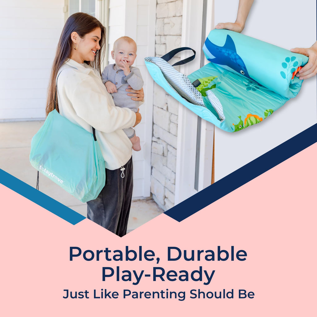 Self Inflating Hexagon Playpen Mat 52" x 45" Non-Slip Cushioned Baby Play Mat I899246