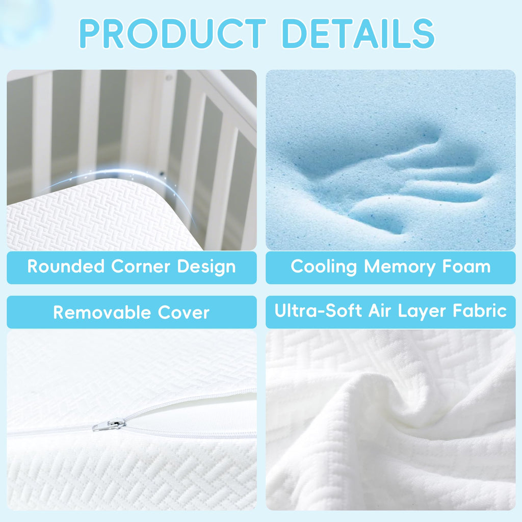 Tri-fold Portable Pack and Play Mattress with Waterproof Washable Cover S860291