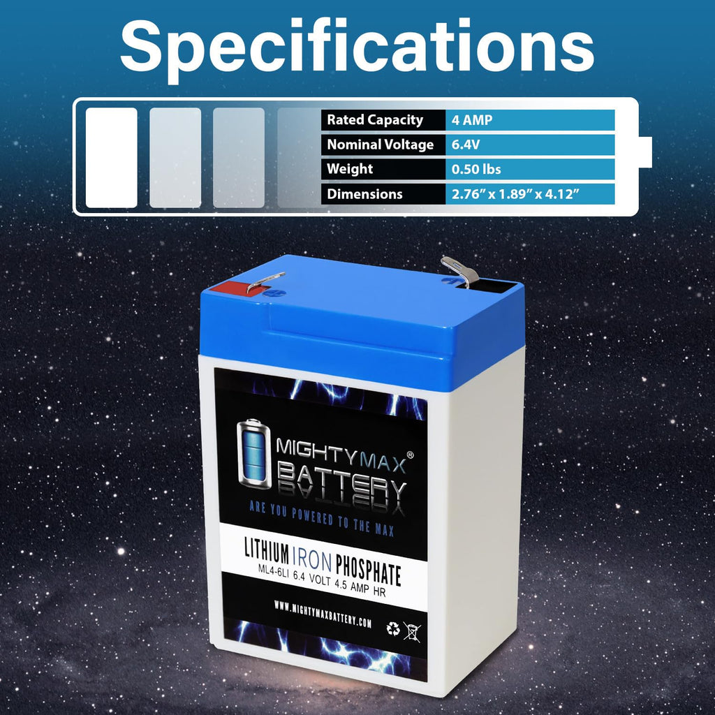6V 4.5AH Lithium Replacement Battery Y4253
