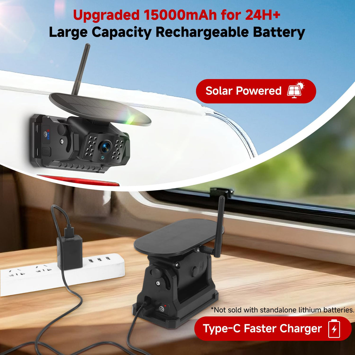 Dual Magnetic Wireless Backup Camera, 7” 1080P HD 4CH DVR Monitor B805