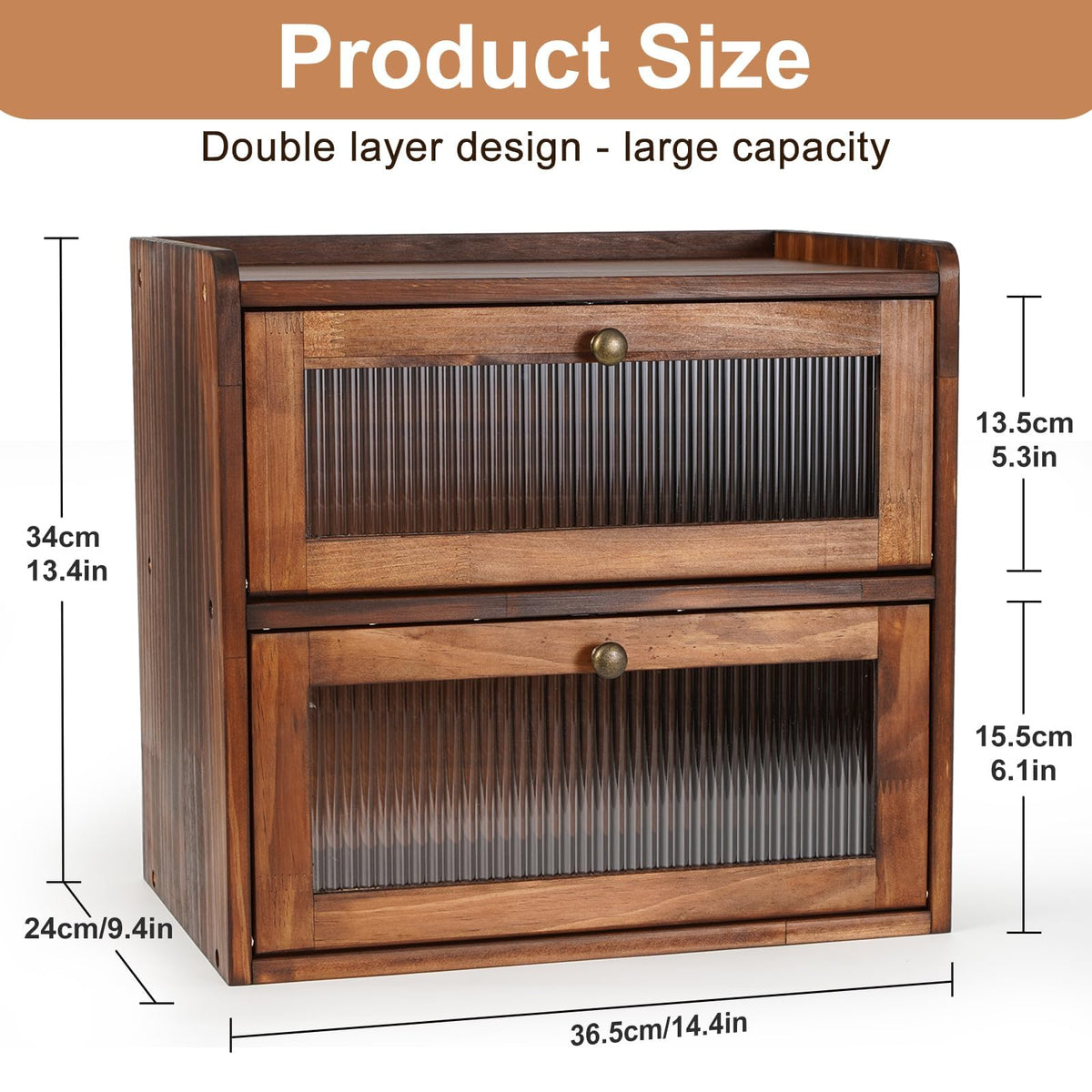 Large Wooden Bread Box U343