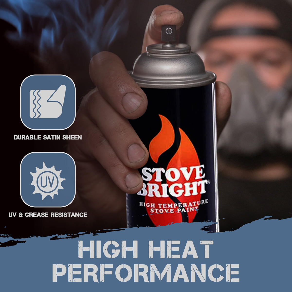 High Temp Metallic Blue Satin Spray Paint 12 Oz Can Q134149