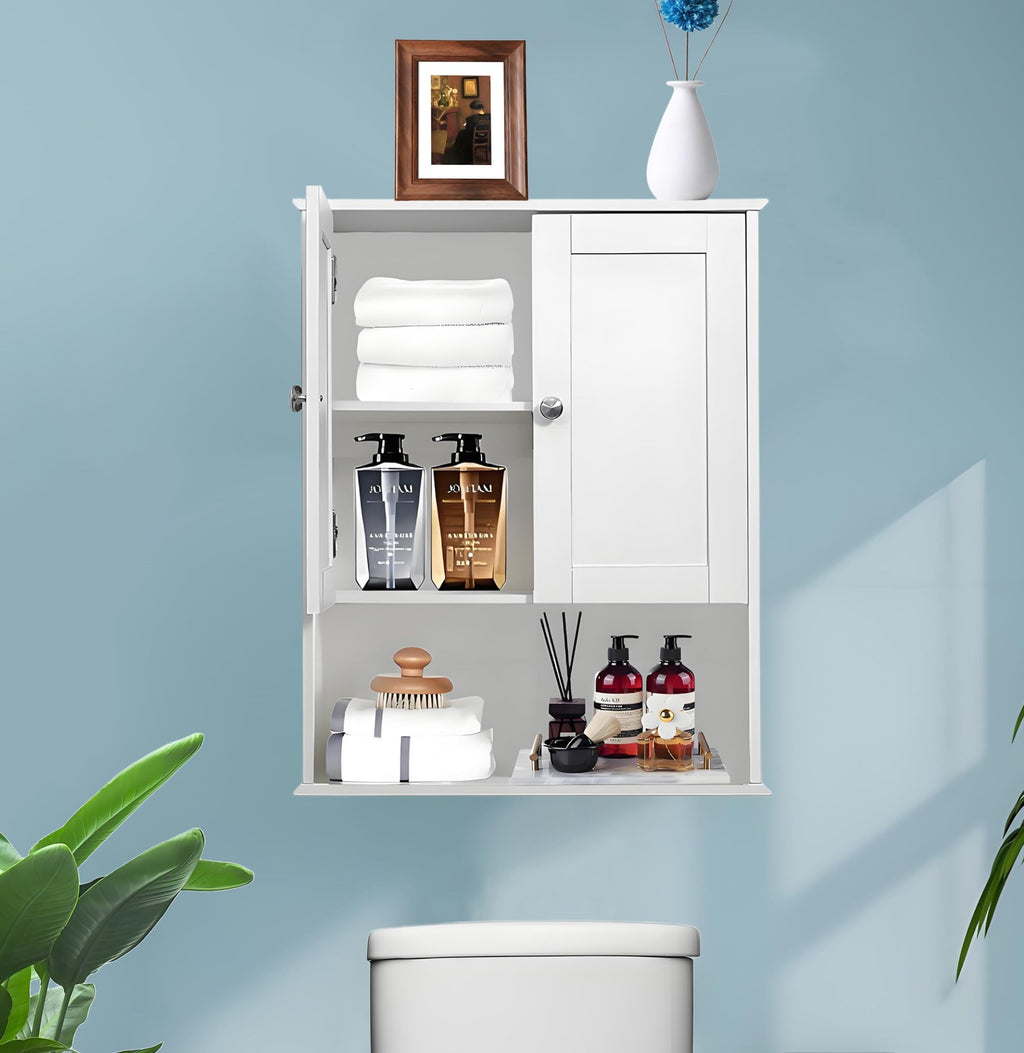 White 20x28 Inch Wall Mounted Bathroom Cabinet with Adjustable Shelf K406088