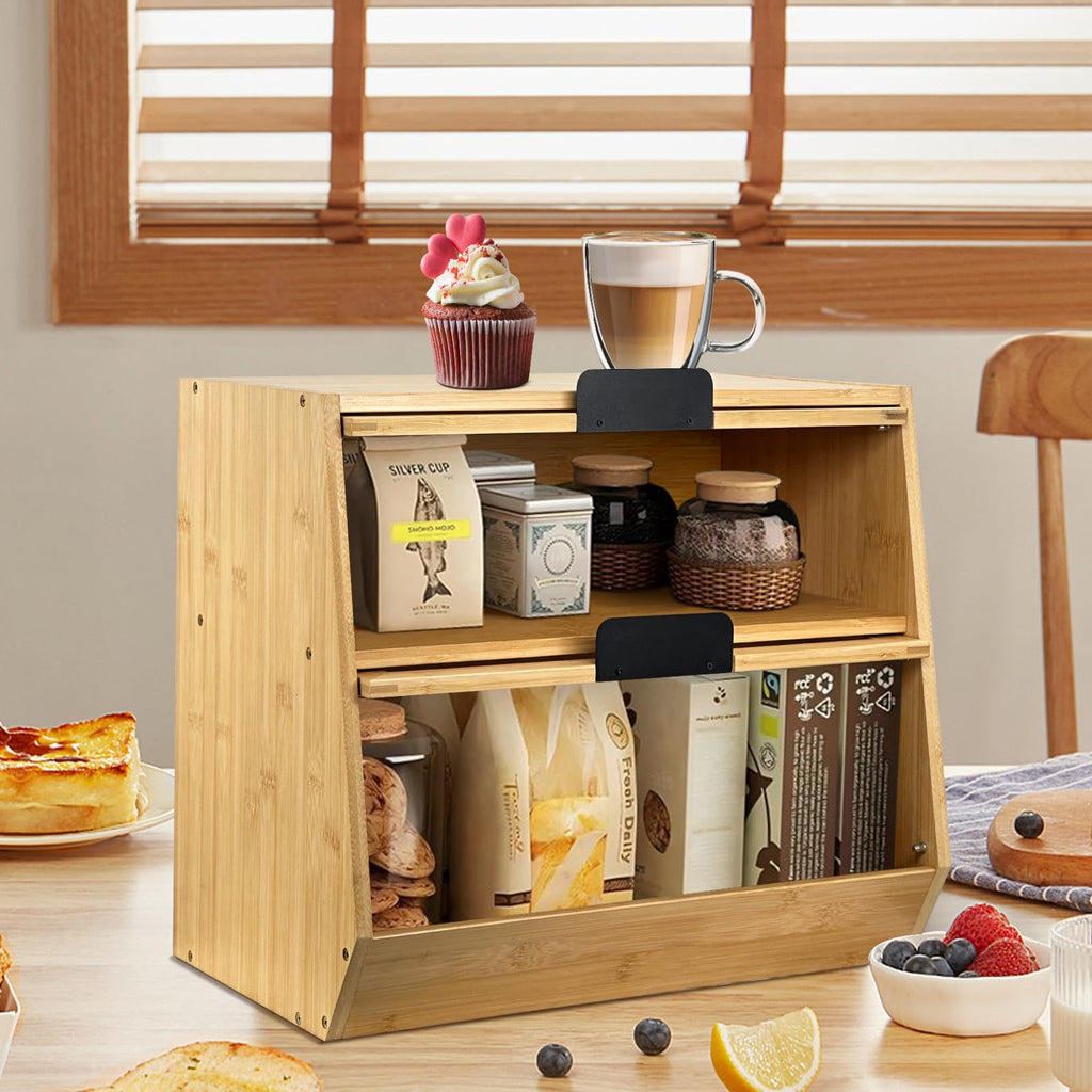 Wooden Bread Box with Window C30477