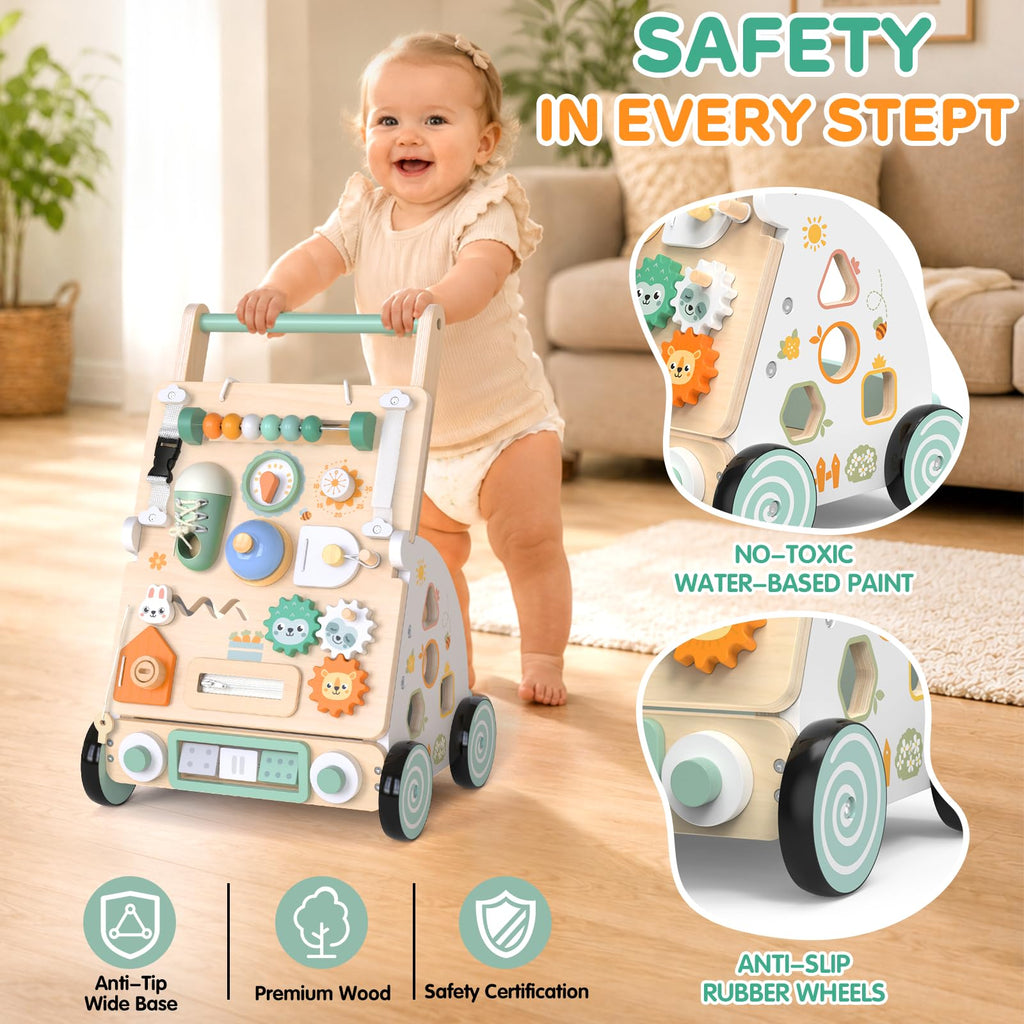 Wooden Baby Walker with Detachable Busy Board M83675