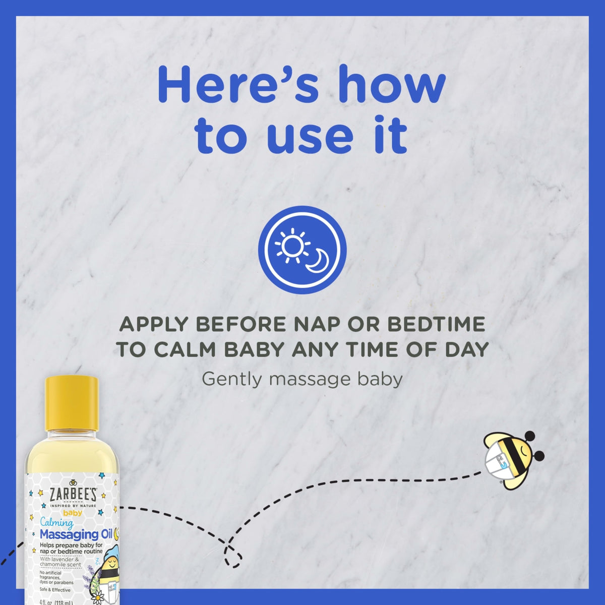 Baby Calming Massage Oil, Lavender & Chamomile, 4 fl oz K338375