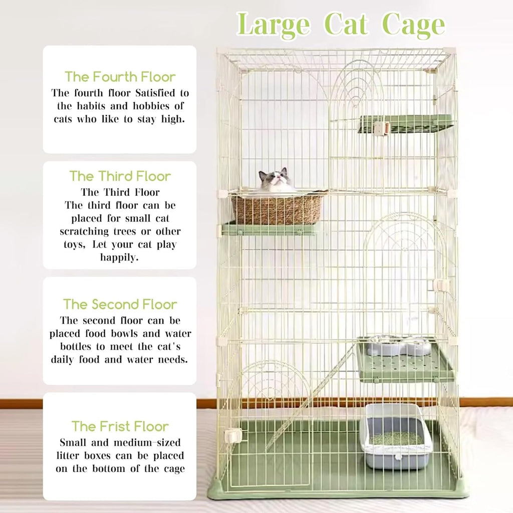Pink Cat Cage with 3 Platforms and Ramp G2012