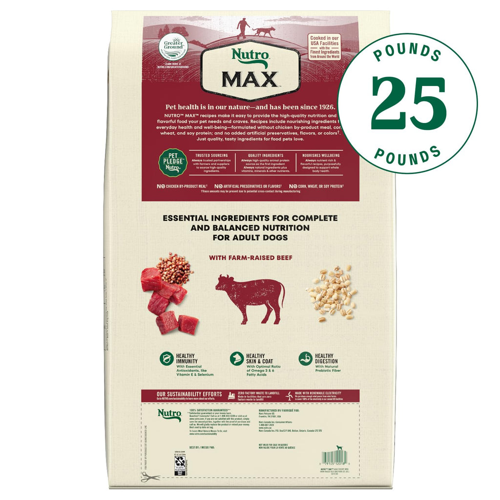 Natural Dry Dog Food Farm-Raised Beef 25 lb T995