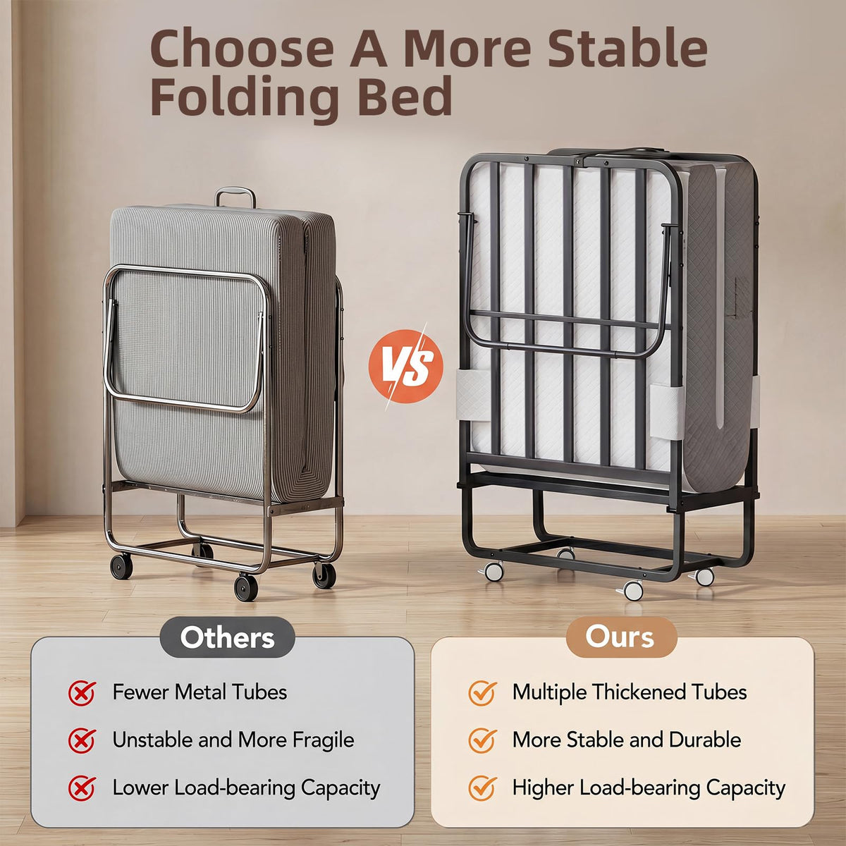 Adjustable Folding Bed with Mattress J38077