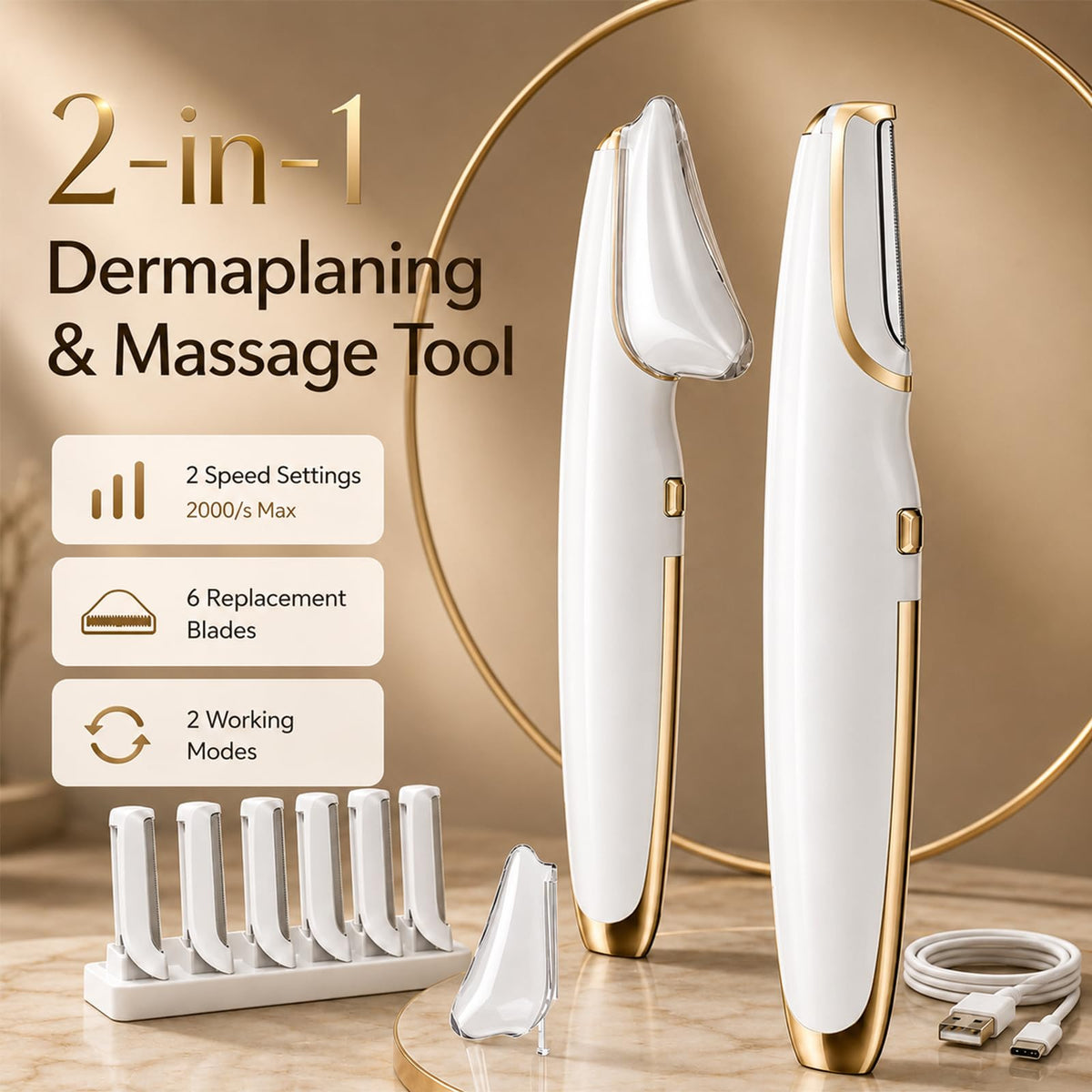 Electric Dermaplane Razor for Face N26715