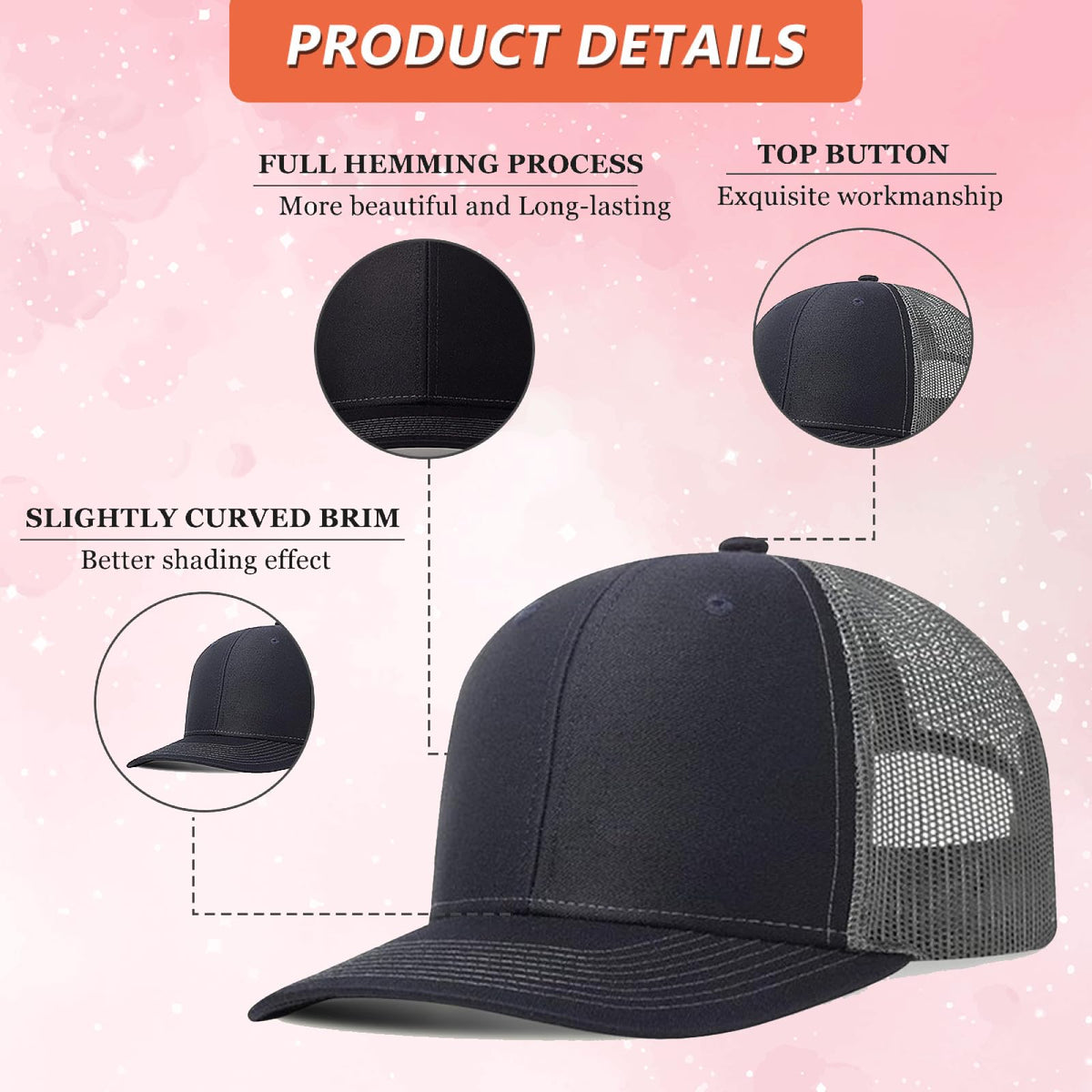 Custom Trucker Hat with Text Photo Logo S976
