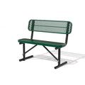 4FT Heavy Duty Metal Outdoor Bench with Backrest M393