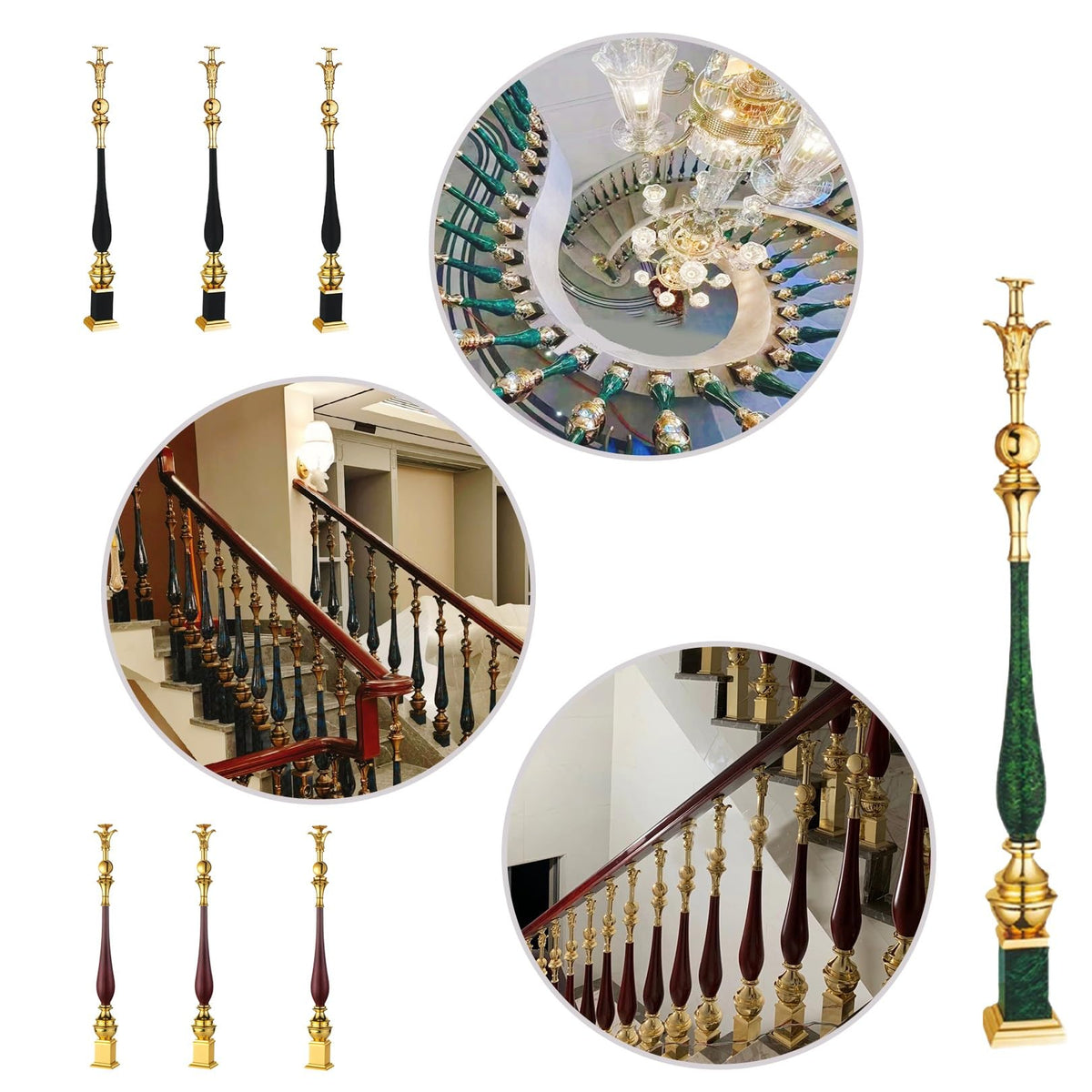 Black 6 Pack Aluminum Alloy Baluster Spindles X3515