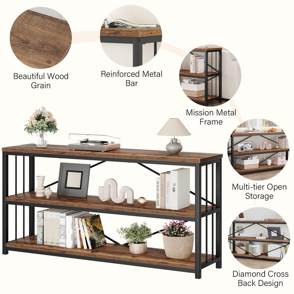 70 Inch Rustic Brown Console Table T7677