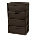 4 Drawer Brown Storage Tower with Removable Drawers B7384