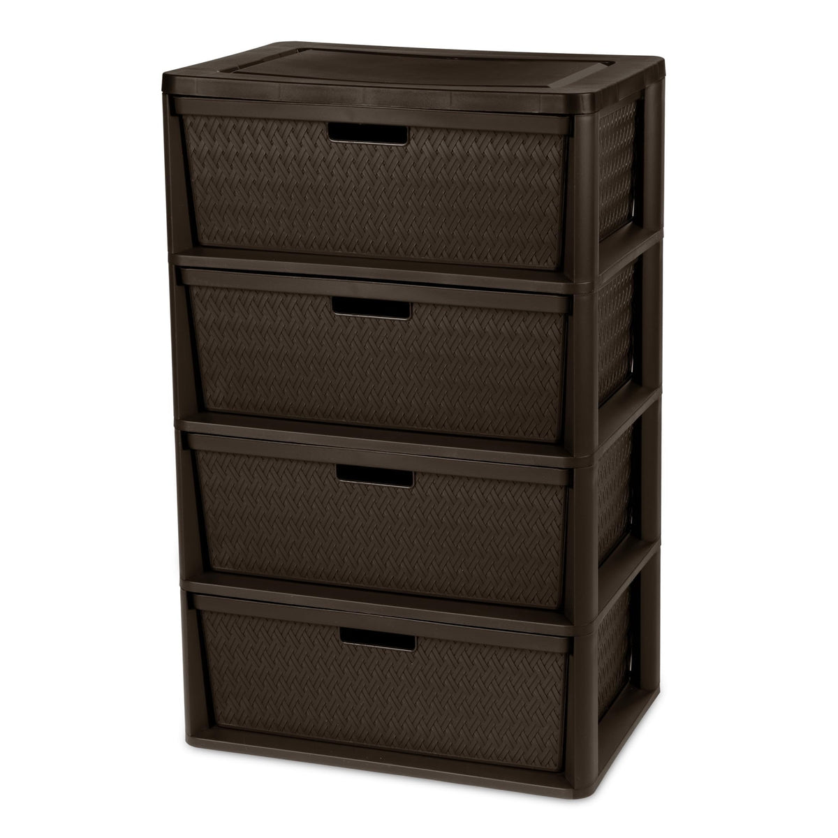 4 Drawer Brown Storage Tower with Removable Drawers B7384