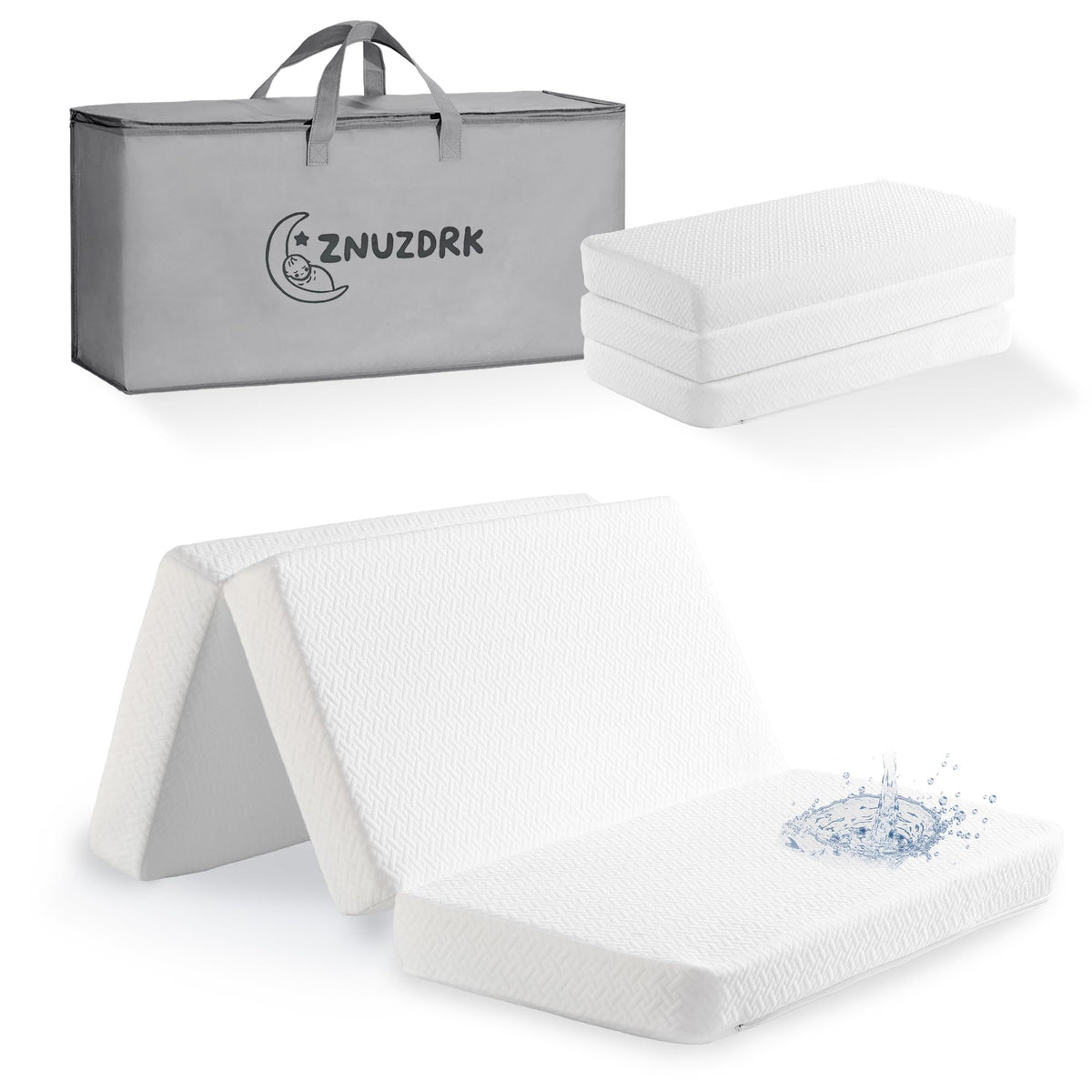 Tri-fold Portable Pack and Play Mattress with Waterproof Washable Cover S860291