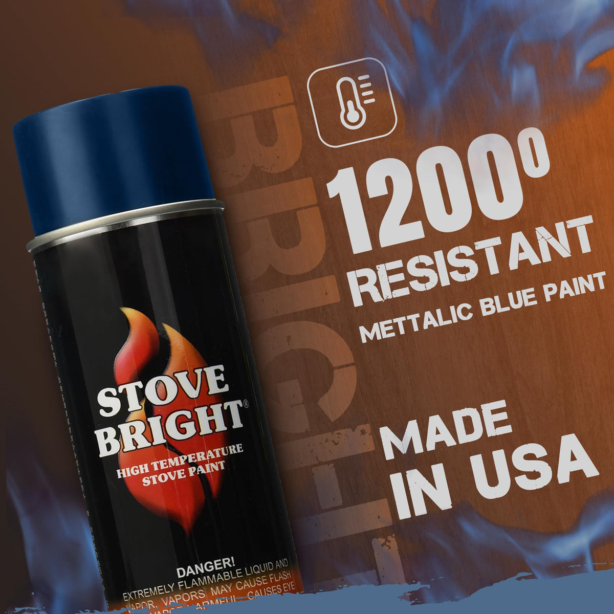 High Temp Metallic Blue Satin Spray Paint 12 Oz Can Q134149