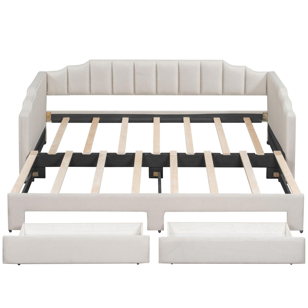 Twin XL Upholstered Daybed with Trundle and 2 Drawers A938086