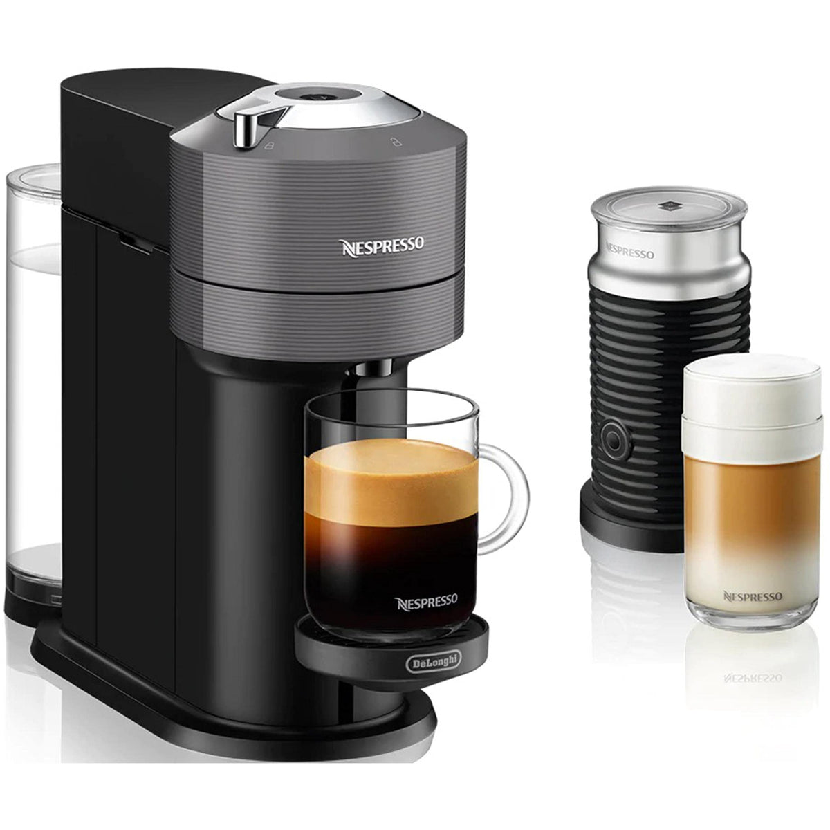 Coffee and Espresso Machine with Milk Frother, 8 ounces, Dark Grey Z882510