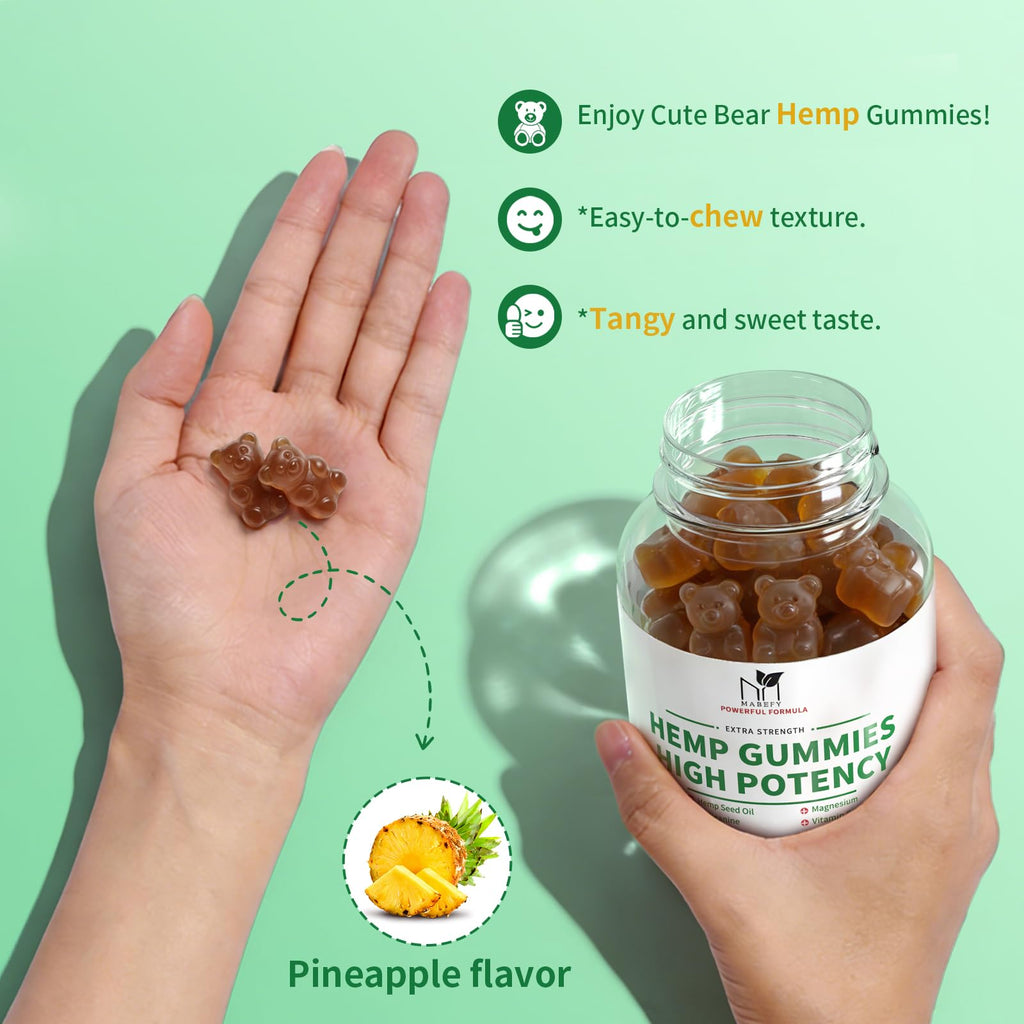 Hemp Gummies 60 Bears Pineapple Flavor Y2764
