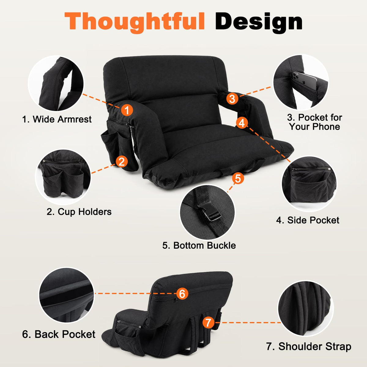 26" Extra Wide Stadium Seats with Back Support F561