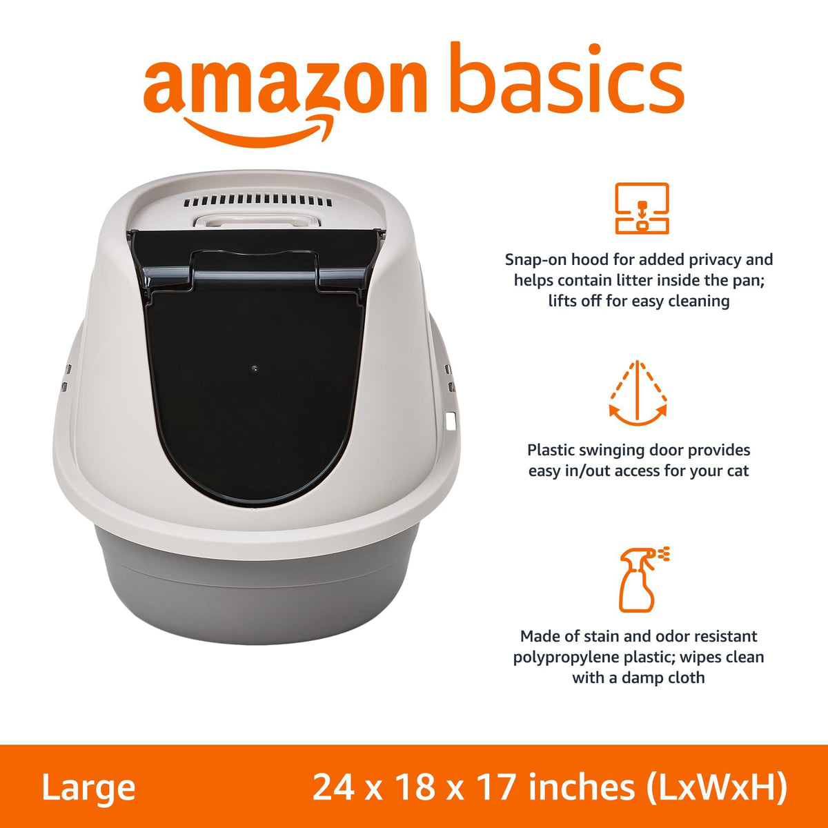 Hooded Enclosed Cat Litter Box with Swinging Door P342140