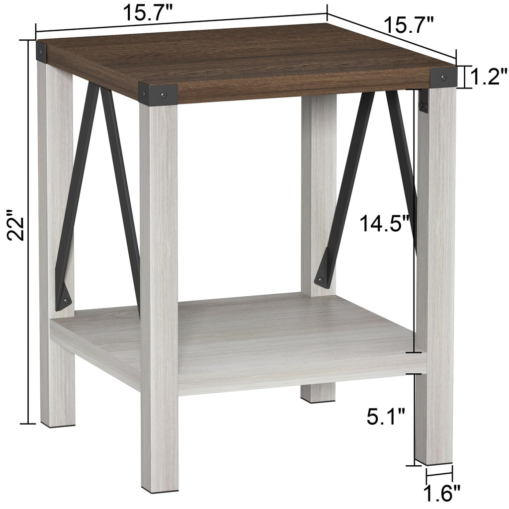 End Table Set of 2 with Storage Shelf T869