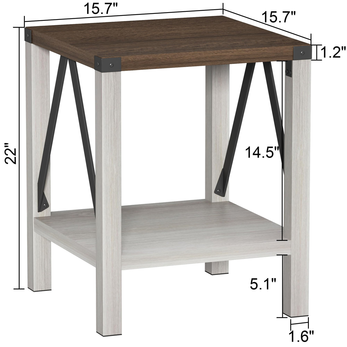 End Table Set of 2 with Storage Shelf T869
