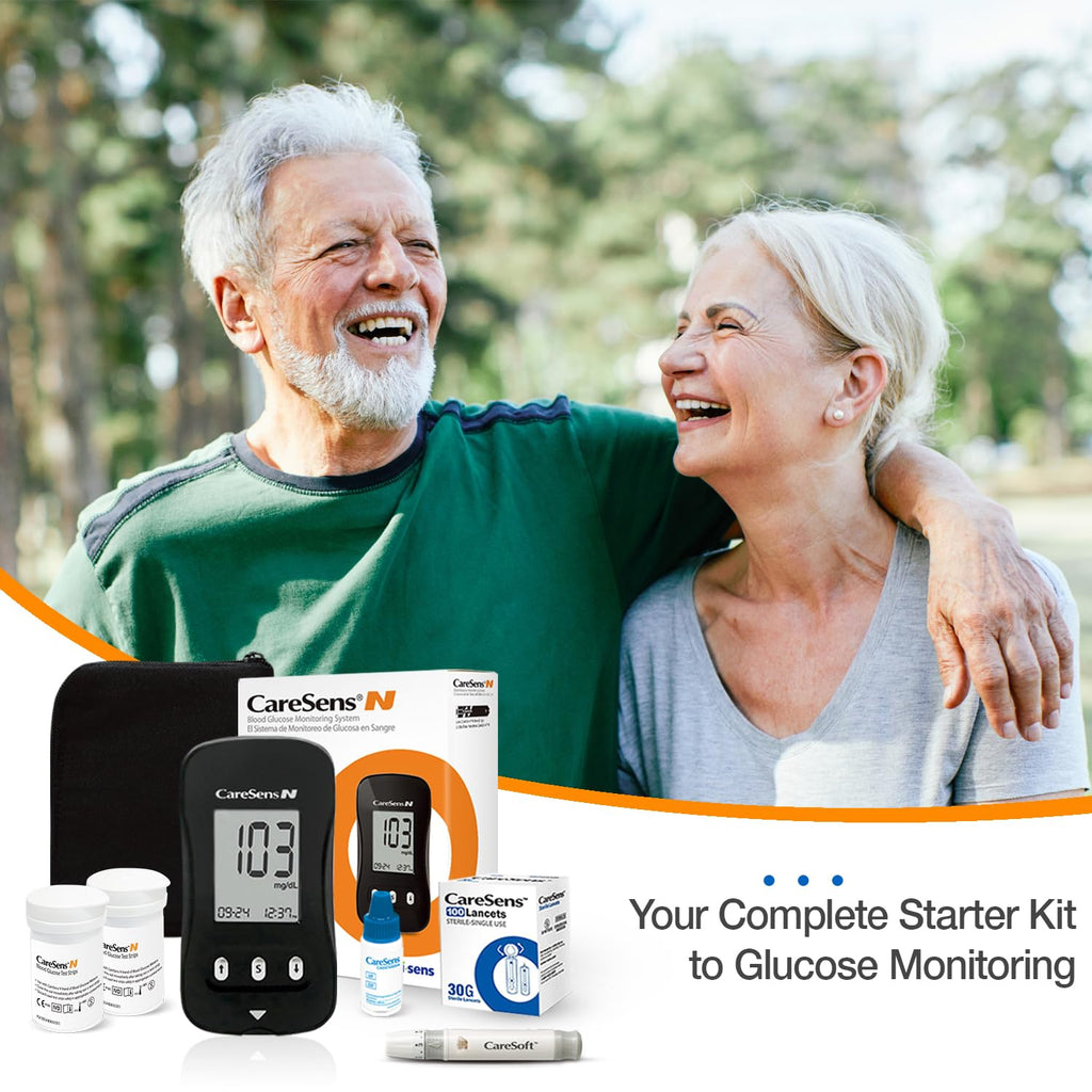 Blood Glucose Monitor Kit with 100 Test Strips, 100 Lancets, Lancing Device, Control Solution, Travel Case P9071