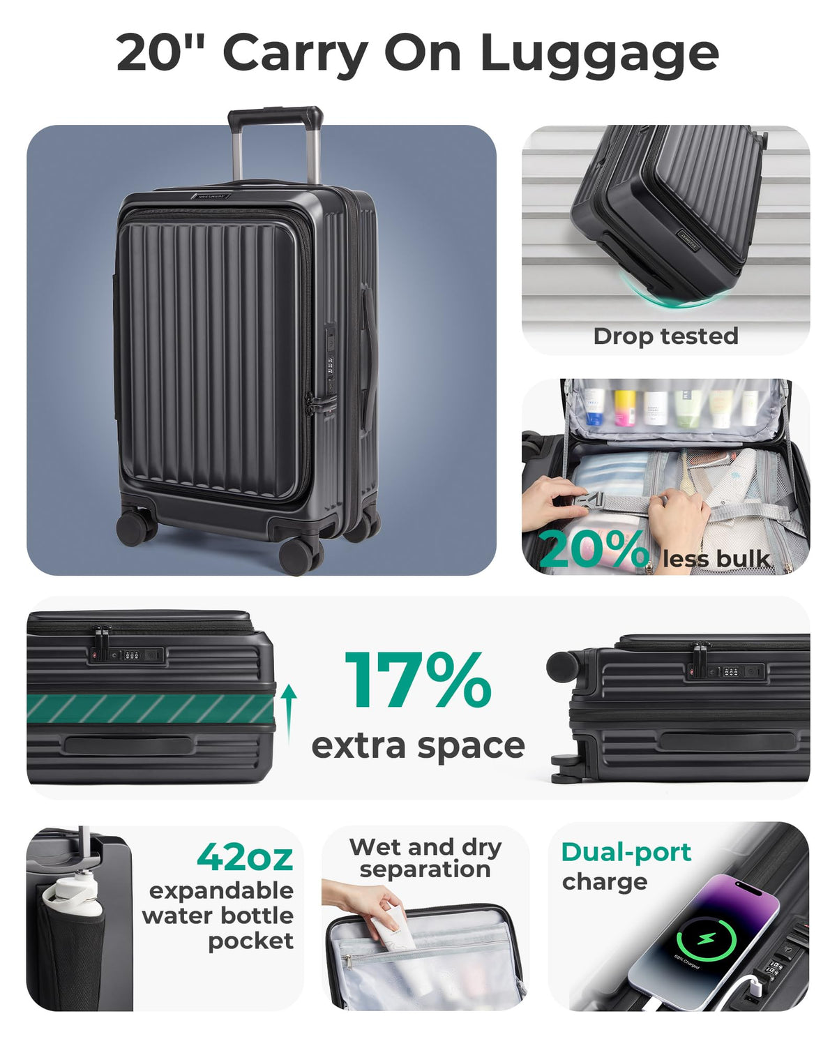 20" Expandable Carry-On Black G45494